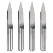 1/8" Shank 0.6mm Tip 30 Degree Solid Carbide Wood Engraving CNC Router Bit 4pcs