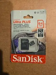 SanDisk Ultra 64GB microSDXC Memory Card W/ ADAPTER Speed Up To 80 MB/s 533X