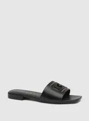 GUESS Women's Black Tarisha Slide Sandals Size: 6, Faux Leather
