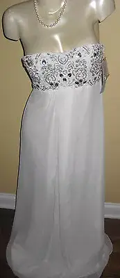 NEW!!!Aidan Mattox Ivory Embellished Semi- Format Maxi Dress 2