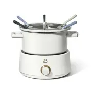 3Qt Electric Fondue Set w/ Bonus 2 Qt Ceramic Pot, White Icing by Drew Barrymore