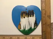 Handmade Wooden Handpainted BLUE MERLE ROUGH COLLIE/SABLE COLLIE Ornament/Magnet