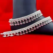 Pure Silver Anklet Traditional Indian Bridal Payal 103 Grams 10" Inches