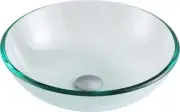 Anzzi BB420-12 Mythic 16-1/2" Circular Glass Vessel Bathroom Sink - Clear