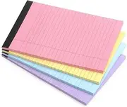 Junfamilee 1 Pack 50 Sheets Random Color Legal Pads Note Pads 5 x 8 Inch Lined Writing Pads, Per Writing Pad, Notebooks and Writing Pads (Pink, Yellow, Blue, Purple)