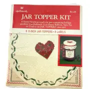 Hallmark Jar Topper Kit Set of 6 with 8 Labels Heart Center Floral Border