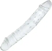 NewMaxer Large Glass Dildo Big Double Side Crystal Dildo Double Ended Penis Dildo Double Headed Dildo G-spot Stimulator Huge Anal Plug (9inch)