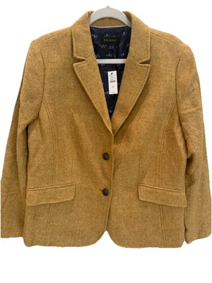 Talbots NWT Wool Blend Blazer Womens size 16 Yellow Gold Business Career $179