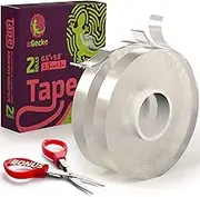 GreenFix Double Sided Mounting Tape 2 Rolls - 6 Meters Nano Tape Removable Non Marking - Double Stick Clear Adhesive Tape - Two Sided Tape for Poster Picture Hanging Crafts