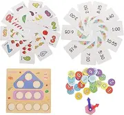 Totority Safe Wooden Digital Clock Toy Boys and Girls Cognitive Plaything Enhance Learning Hand-Eye Coordination