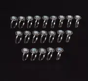 Wholesale 21pc 925 Solid Sterling Silver Blue Larimar Ring Lot! o213