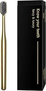 Z-VAPRESS Gold Plated Luxury Toothbrush Soft Bristles Toothbrush Travel Toothbrushes for Adults Limited Luxury Gold Plated Toothbrushes