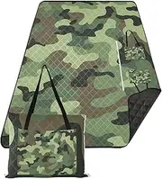 sanluoli Park BlanketWater-ResistantLawnHiking Blanketfor Baby Concert BlanketCamouflage Green