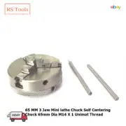 3 Jaw 65mm Mini lathe Chuck Self Centering Chuck Dia. M14 X 1 Unimat Thread AU