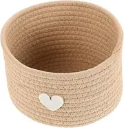 Small Woven Storage Basket Durable Cotton Rope Organizer Decor for Books Towels and Soft for Home Organization