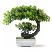Small Artificial Plants Greenery Desktop Bonsai - Green Plastic Fake Plants