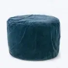 MJG Cosmos Velvet Ottoman in Petrol Blue