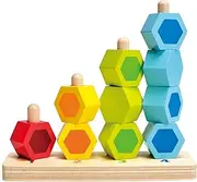Hape Counting Stacker – Wooden Number & Color Sorting Toy for Toddlers 12m+, Educational Stacking Rings for Fine Motor Skills & Early Math Learning