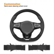 Custom Stitch Mesh Alcantara Steering Wheel Cover Wrap for Kia Stinger Non-slip