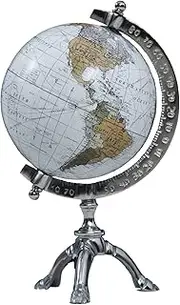 Educational Tripod World Globe For Learning & Decorations. Vintage Look Educational Geographic Desktop World Globe For Study and Office.