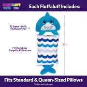 Happy Nappers Blue Sandal Shark Fluffaluff Pets Stuff Play Pillow 3-Foot Tall
