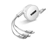 Three On One Multifunctional Data Line Applicable To Iphone Android Type-C - White