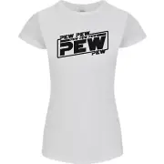 Pew Pew Pew Funny SCI-FI Movie Lightsaber Womens Petite Cut T-Shirt