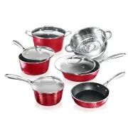 Granite Stone Diamond Hammered Aluminum Infused Nonstick 10-Pc Cookware Set