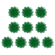 10Pcs 3.9" Chiffon Flowers Fabric Flower Sewing Fabric Appliques Green