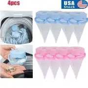 4pcs Reusable Washing Machine Floating Lint Trap Pet Fur Catcher Hair Remover