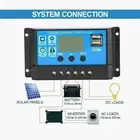30A PWM Solar Panel Regulator Battery Charge Controller LCD Dual USB 12V/24V