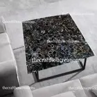 Black Agate Square Coffee Table Top, Agate Table, Stone Dine Table Top Home Deco