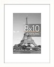 Heatunk 4x6/8x10 Picture Frame - Wall Hanging Photo Frame for 3.5x5 or 4x6/5x7 or 8x10 Pictures - Single Pack - Black (White, 8 * 10)