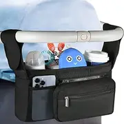 Universal Stroller Organizer with 2 Insulated Cup Holders, Lupantte Stroller Accessories, for Carrying Diaper, iPhone, Toys & Snacks, Fits Britax, Uppababy, Baby Jogger, Bugaboo and BOB Stroller.