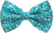 [Neptniopllab] Teal Bow Tie for Men Shiny Sequin Bow Tie Sparkling Pre-Tied Bowtie Glitter Christmas Birthday Party Fancy Dress, Teal