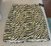 SINCERELY JULES WOMEN’S BLACK GOLD ZEBRA PATTERN SKIRT Sz. SMALL NEW