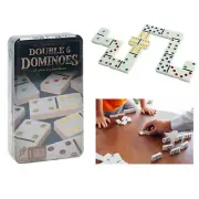 Double 6 Six Dominoes Set with Traditional Standard 28 Tiles in Travel Game Box