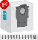 12-Pack Dust Bags for Roborock S8+, S8 Pro Ultra, S7 Maxv, Q7, Q5 Vacuum, 3.6L