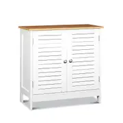 Storage Cabinet 2 Doors Cupboard Organizer Multipurpose Wooden White