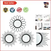 Versatile Metal Wall Mirror Trio - Stylish Home Accent with Gold Finish