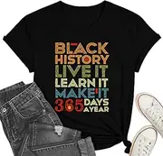 [WBH] Juneteenth Shirt Women 1865 Black History Month Short Sleeve African American Tee Tops