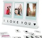 Elil Instax Frame for Fujifilm Instax Mini Film Accessories, Acrylic Frame Desktop Picture Display with Personalized Message, Compatible with Mini Square and Wide Film
