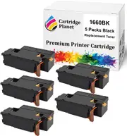 5 Pack Black Compatible Toner Cartridge for Dell (1,250 Pages) for Dell C1660 C1660w