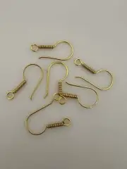 25 Pairs of Ear Wires Two colors-Gold Finish ,Silver Plated. Hammered Ear Wire,