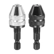 2pcs Keyless Drill Chuck Set 1/4" Chuck Conversion Adapter 0.3-8.0 mm