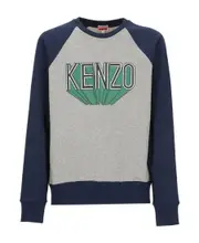 Kenzo Logo Printed Colour-Block Sweatshirt S,XL,L,M Gray