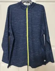NWT Solaris Active size L navy blue long sleeve hoodie full zip jacket mens