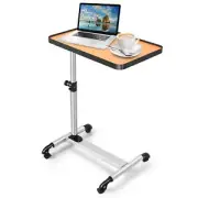 Giantex Metal Side Table Laptop Table with Wheels PC Table Office Writing Desk