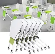 6 Pack Conference Table,31.5 Inch Sector Mobile Meeting Table,Modern Folding Office Table with Front Baffle