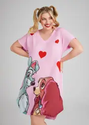 [Taking Shape] Taking Shape Lady And The Tramp Nightie Size 16 in Bonbon Pink - Plus Size Women's Sleepwear Bonbon Pink